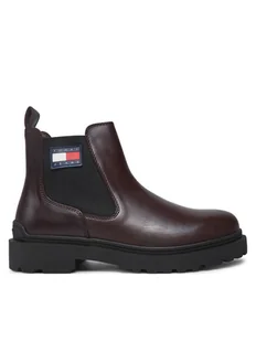 Tommy Jeans Sztyblety Tjm Leather Chelsea Boot EM0EM01448 Brązowy - Botki męskie - miniaturka - grafika 1