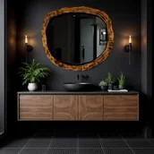 Lustra - Ekskluzyw e lustro do łazienki z drewna naturalnego - miniaturka - grafika 1