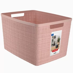 Koszyk do przechowywania Curver Jute L 20L, pudrowy róż - Pojemniki biurowe - miniaturka - grafika 1