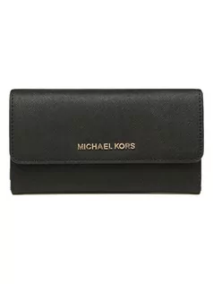 Portfele - Michael Kors Skórzany portfel w kolorze czarnym - 19 x 10 x 2 cm - grafika 1