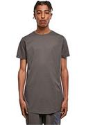 Koszulki męskie - Urban Classics Męski T-shirt Shaped Long Tee jednokolorowy, długi krój koszulka męska, dostępna w wielu różnych kolorach, rozmiary XS-5XL, ciemny., L - miniaturka - grafika 1