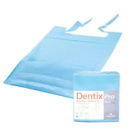 Sprzęt i akcesoria stomatologiczne - Śliniak dentystyczny z kieszonką 39cm x 48cm niebieski podfoliowany 54g DentixPro 50szt - miniaturka - grafika 1