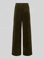 Spodnie damskie - Spodnie sztruksowe z szeroką nogawką z czystej bawełny - miniaturka - grafika 1