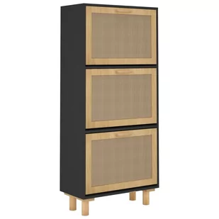 Lumarko Szafka na buty, czarna, 52x25x115 cm, materiał drewnopochodny - Szafki na buty - miniaturka - grafika 5