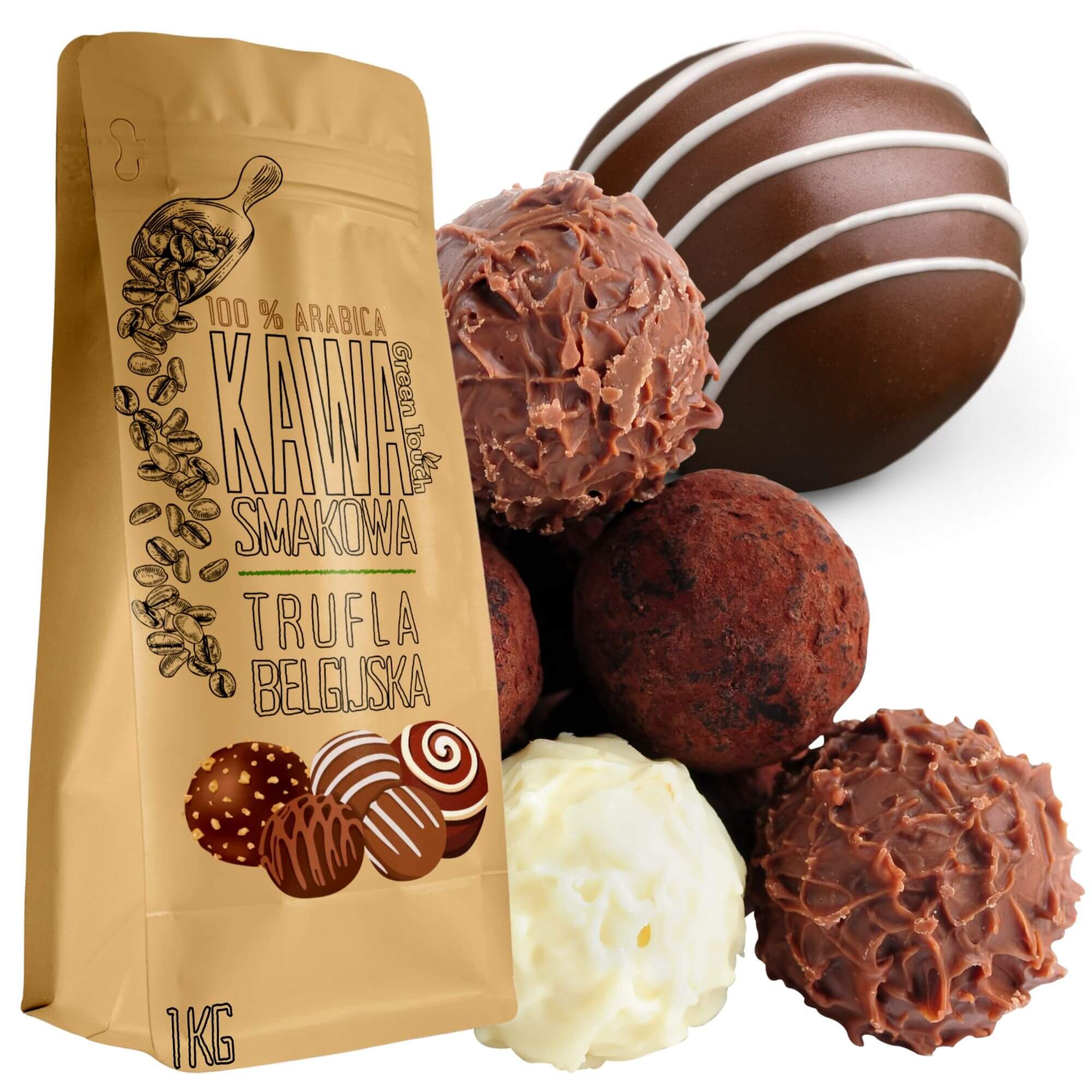 Kawa Ziarnista smakowa Trufla Belgijska 1 kg o smaku trufli belgijskiej