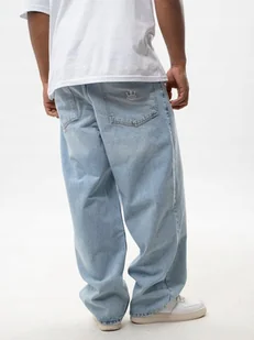 SPODNIE JEANSOWE SUPER BAGGY Męskie Sprane Jasne Niebieskie Jigga Wear XL - Spodnie męskie - miniaturka - grafika 1