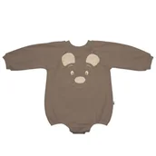 Rampersy - Hi Little One rampers niemowlęcy MIŚ OverSize BOHO Caffe Latte roz S Pom Pom - miniaturka - grafika 1