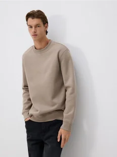 Reserved - Gładka bluza z bawełną - beżowy - Bluzy męskie - miniaturka - grafika 1