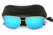 Okulary sportowe - MĘSKIE Okulary Pilotki POLARYZACYJNE Lustrzanki - miniaturka - grafika 1