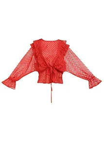 swirlie Bluzka damska 77134292, czerwona, S, czerwony, S - Bluzki damskie - miniaturka - grafika 1