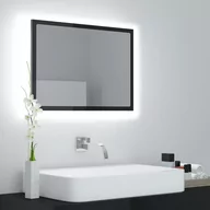 Lustra - vidaXL Lumarko Lustro łazienkowe z LED, czarne na wysoki połysk, 60x8,5x37 cm 804922 - miniaturka - grafika 1