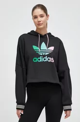 adidas Originals bluza bawełniana damska kolor czarny z kapturem z  aplikacją - Ceny i opinie na Skapiec.pl