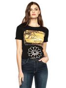 Bluzki damskie - T-shirt z motywem kwiatu i lwa Potis & Verso Noemi - miniaturka - grafika 1