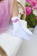 Skarpetki dla dzieci - Skarpetki dziecięce z prążkowanym z napisem Baby Girl na prążkowanym ściągaczu Milena - miniaturka - grafika 1