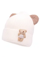 Czapki dla dzieci - Dziecięca czapka na zimę ENES z uszkami misia ekri - miniaturka - grafika 1