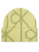 Czapki damskie - Calvin Klein Czapka Emblem Aop Brushed LV04D8071G Zielony - miniaturka - grafika 1