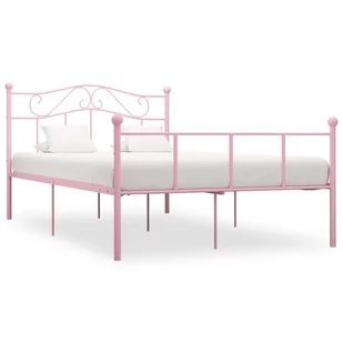 vidaXL Rama łóżka, różowa, metalowa, 120 x 200 cm - Łóżka - miniaturka - grafika 1