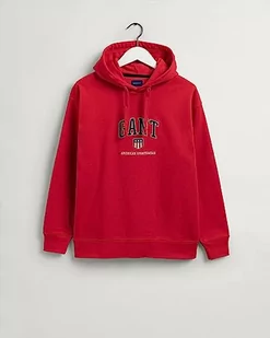 GANT Męska bluza z kapturem D.2 Retro Shield Sweat Hoodie Sweter z kapturem, Bright RED, XXL - Swetry męskie - miniaturka - grafika 1