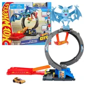 Samochody i pojazdy dla dzieci - Hot Wheels City Pętla Nietoperza Tor Samochodowy Zestaw Kaskaderski - miniaturka - grafika 1