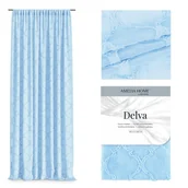Firany - Firana DELVA kolor błękitny haftowany motyw boho taśma taśma woal 140x250 ameliahome - SCURT/AH/DELVA/PLEAT/BABYBLUE/140X250 - miniaturka - grafika 1