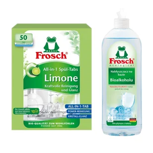 Tabletki do zmywarek All in One limonkowe Nabłyszczacz na bazie Bioalkoholu Zestaw - środek do zmywania - Środki do zmywarek - miniaturka - grafika 1