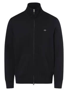 Gant Męska bluza rozpinana Mężczyźni niebieski jednolity, M - Bluzy męskie - miniaturka - grafika 1