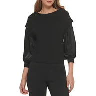 Koszulki i topy damskie - DKNY Damska koszulka, czarny, XS - miniaturka - grafika 1