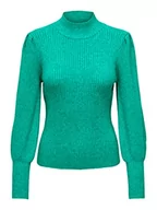 Swetry damskie - ONLY Damski sweter Onlkatia L/S Highneck KNT Noos, Marine Green/Szczegóły: melanż, M - miniaturka - grafika 1