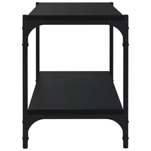 Lumarko Szafka pod TV, czarna 80x33x41 cm materiał drewnopochodny/ stal - Szafki RTV - miniaturka - grafika 7