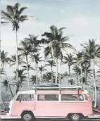 Malowanie po numerach - Norimpex, Diamentowa Mozaika Bus Różowy Pod Palmami - miniaturka - grafika 1