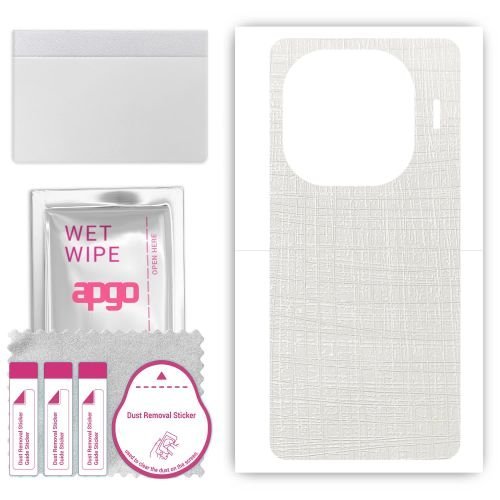 folia naklejka skórka strukturalna na TYŁ do Vivo iQOO 12 - Tkanina Biała - apgo SKINS