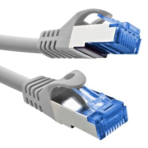 InLine® Kabel krosowy, Cat.6A, S/FTP, TPE (LSZH), CCA, PoE, LAN, Ethernet, kabel sieciowy, RJ45 Gigabit, szary, 0,5 m, 72655