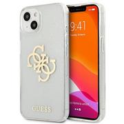 Etui i futerały do telefonów - Guess GUHCP13SPCUGL4GTR iPhone 13 mini 5,4" transparent hard case Glitter 4G Big Logo GUE001745-0 - miniaturka - grafika 1