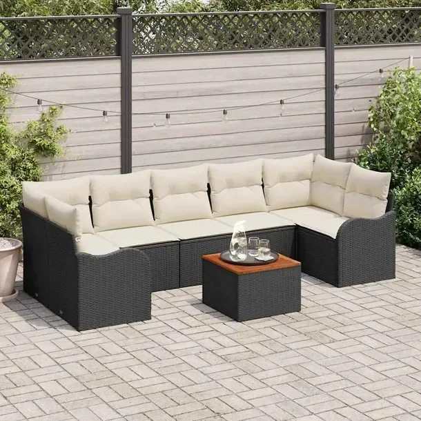 Zestaw Sof Ogrodowych Modularny UV, Czarno-Biały 55x55x37cm