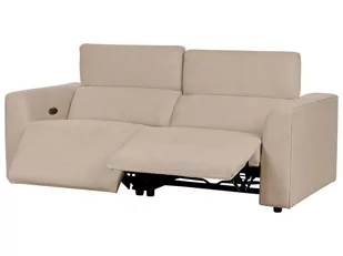 Sofa z elektryczną funkcją relaksu z ładowarką sztruksowa piaskowa ULVEN - Sofy i kanapy - miniaturka - grafika 9