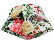 Odzież robocza - Maseczka Maska Ochronna Na Twarz Dla Dzieci Biała Kwiaty Kolorowe Róże Listki Zielone 3681 - miniaturka - grafika 1