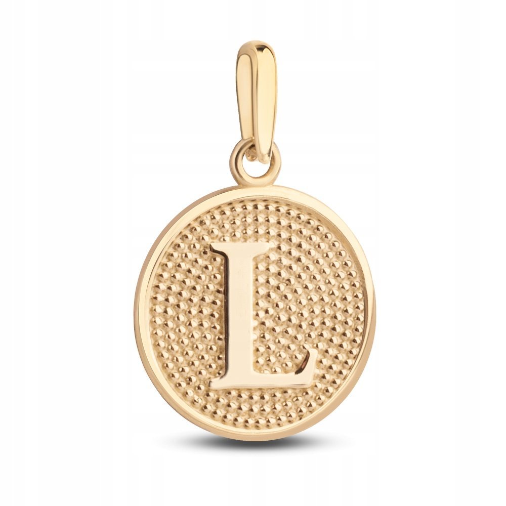 ZŁOTA WYJĄTKOWA ZAWIESZKA MEDALIK LITERKA L 333