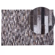 Wycieraczki - Beliani Dywan skórzany szary/brązowy 140 x 200 cm AHILLI - miniaturka - grafika 1