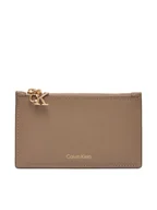 Etui na dokumenty i karty - Calvin Klein Etui na karty kredytowe Ck Zip Cardcase 6Cc LV04F1076G Beżowy - miniaturka - grafika 1