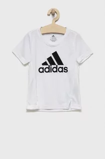 Koszulki dla dziewczynek - adidas t-shirt dziecięcy kolor biały - grafika 1