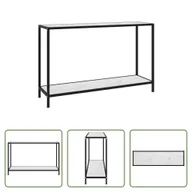 Konsole i sekretarzyki - The Living Store Stół konsola biały 120x35x75 cm szkło hartowane - miniaturka - grafika 1