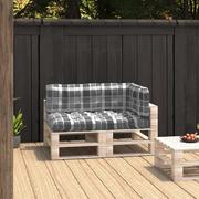 Poduszki ogrodowe - vidaXL Poduszki na sofę z palet, 3 szt., szara kratka - miniaturka - grafika 1