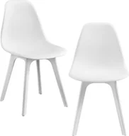 Krzesła - [en.casa] 2x Design Krzesła Białe krzesło do jadalni z tworzywa sztucznego w stylu skandynawskim - miniaturka - grafika 1