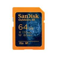 Karty pamięci - SanDisk Outdoors 4K SDXC UHS-I Card - 64GB Single Pack - SDSDXW2-064G-GN6VN - miniaturka - grafika 1