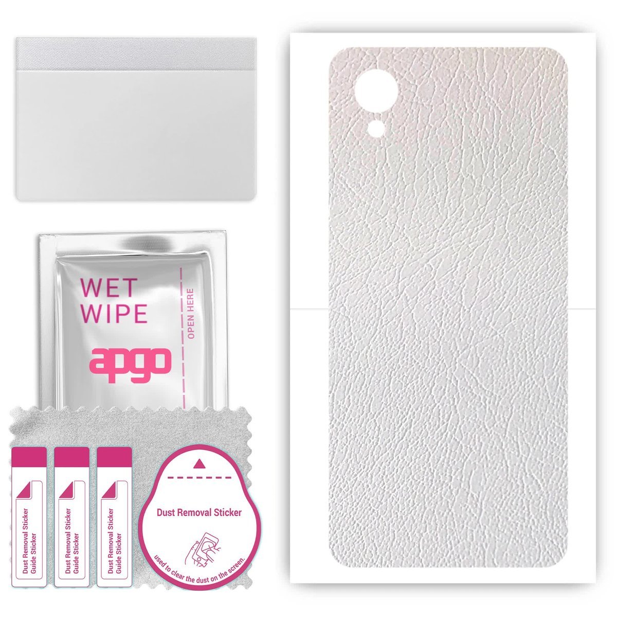 Folia naklejka skórka strukturalna na TYŁ do ZTE A3 SE - Skóra Biała - apgo SKINS