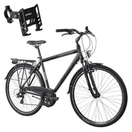 Rowery - Rower trekkingowy INDIANA X-Road 1.0 M17 28 cali (NT-210DG) męski Czarny - miniaturka - grafika 1