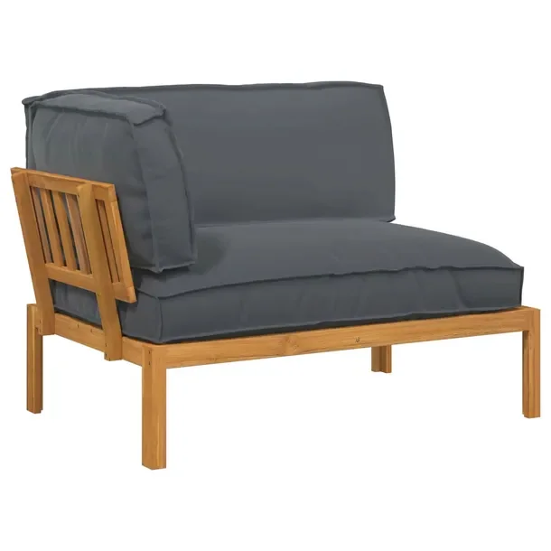 Zestaw Sof Gładki Antracyt 133 x 92 x 69 cm Lite Drewno Akacji