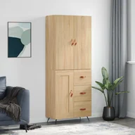 Witryny - vidaXL Witrynka, dąb sonoma, 69,5x34x180 cm, materiał drewnopochodny - miniaturka - grafika 1