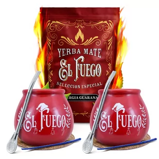 Zestaw STARTOWY DLA DWOJGA Yerba Mate El Fuego Energia tykwa bombilla 500g 0,5kg - Yerba Mate - miniaturka - grafika 1