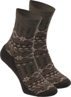 Skarpety termoaktywne - FITANU Damskie skarpety wysokie Fitanu Norwocksm000280429 chocolate scandinavian print rozmiar 39-42 - miniaturka - grafika 1